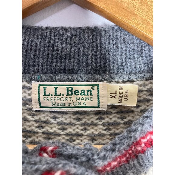 L.L. Bean Womens XL Nordic Wool Cardigan Sweater Button Front FLAWED READ - Picture 7 of 11